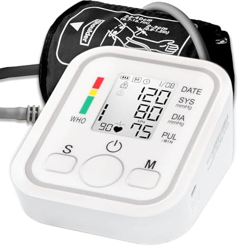 Image of Blood Pressure Monitors Large Cuff Size 22cm to 36cm - Blood Pressure Machine with Cuff for Upper Arm - Heart Rate Hypertension Monitor - Blood-Pressure Monitor with LCD Display - No Cable & Batt.