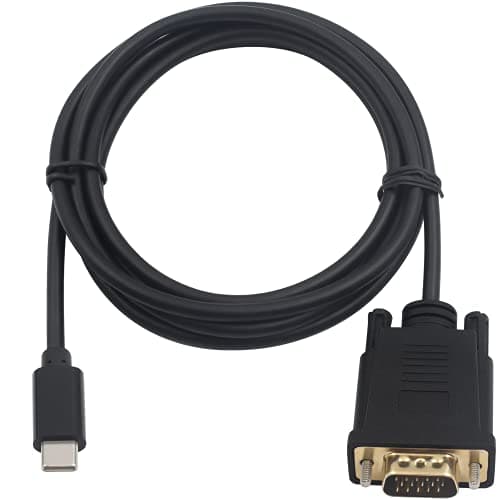 Image of Duttek USB C to VGA Cable, USB Type C Male to VGA Male Adapter Cable Supports 1080P used for Computer, Monitor, Projector, Television, High-definition Equipment without Thunderbolt 3 Port (1.8 meter)