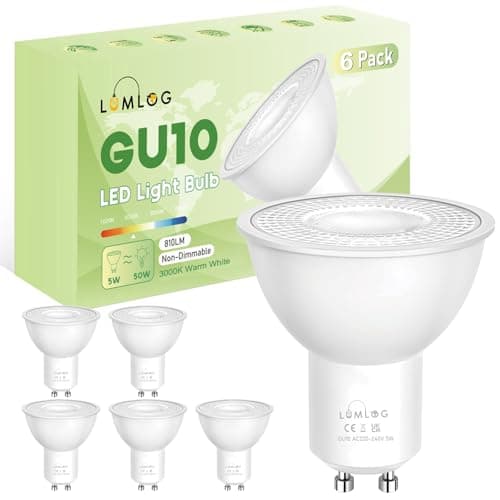 Image of Lumlog GU10 LED Bulbs Warm White 3000K, 5W Spotlight Light Bulb, 810LM Energy Saving, 50W Equivalent, Non-Flicker, Non-Dimmable, for Home Lighting, 6 Pack