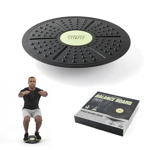 Image of Phoenix Fitness Body Balance Board - Non-Slip Round Wobble Board - 36cm Training Balance Board Perfect for Core Strength, Balance, Rehabilitation, Stability, Physio Therapy and Coordination
