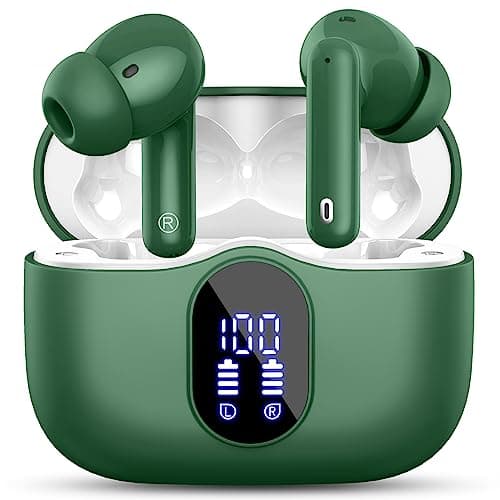 Image of Btootos Wireless Headphones, Bluetooth 5.3 with HD Microphone HiFi Stereo LED Display, Noise Reduction, 13 mm Dynamic Driver, IP7 Waterproof 36H Wireless Headphones