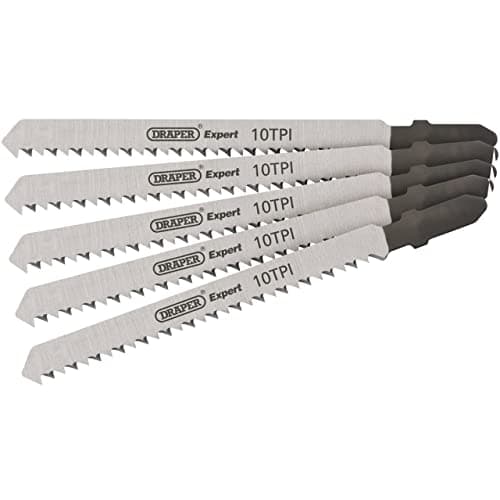 Image of Draper 81716 Expert 5 Piece DT101B 100mm Jigsaw Blade Set, 230 V, Silver, 100 mm