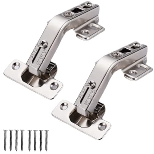 Image of XINHAITC 2 Pack 135 Degree Folden Door Hinges,Corner Kitchen Cabinet/Folden Door Hinges Full Overlay Concealed for Cabinet,Cupboard,Folded Door,Combination