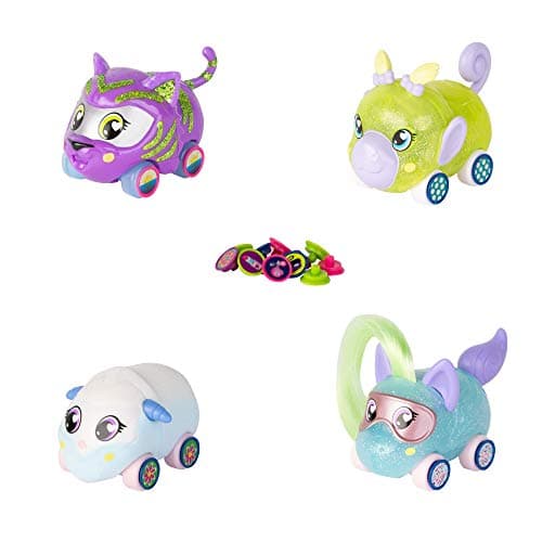 Image of Tomy Ritzy Rollerz 46880 Set of 4 Multi-Coloured Characters, Small Cars to Customize, Includes 28 Collectable Charms, Mini Universe for Girls Aged 4 to 8 Years
