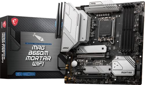 Image of MSI MAG B660M Mortar WiFi Gaming Motherboard (mATX, 12th Gen Intel Core, LGA 1700 Socket, DDR5, PCIe 5, 2.5G LAN, M.2 Slots, Wi-Fi 6E)
