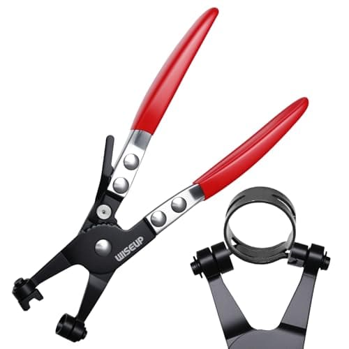 Image of WISEUP 4PCS Hose Clamp Pliers Set - Includes 27" Long Reach Wire Spring Plier, Clic-R Type Pliers, Hose Remover & Flat Band Clamp Tool - for Automotive Fuel, Oil, Coolant (1 PCS Hose Clamp Pliers)