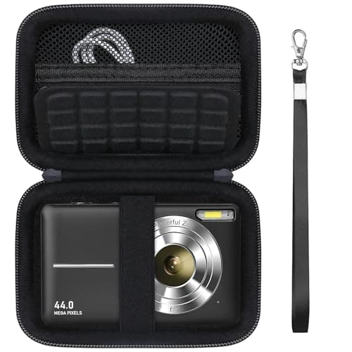 Image of Supmay Carrying Case for VAHOIALD/for Kodak PIXPRO FZ45 FZ55/for QIVORO/IXNAIQY/EJXHKNF Digital Camera, Digital Point and Shoot Camera Storage Holder Travel Bag with Mesh Pocket for Battery, Black