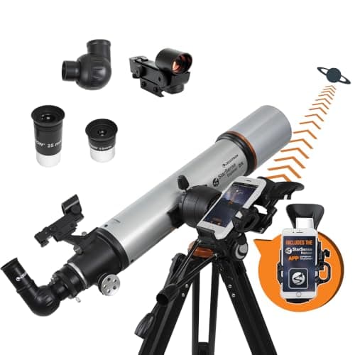 Image of Celestron 22460 StarSense Explorer DX 102AZ Smartphone App-Enabled Refractor Telescope, iOS/Android Compatible, Grey