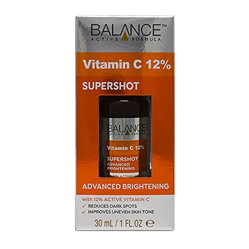 Image of Balance Active Formula 12% Vitamin C Advanced Brightening Supershot Serum (30ml) - Reduces Dark Spots & Improves Uneven Skin Tone.