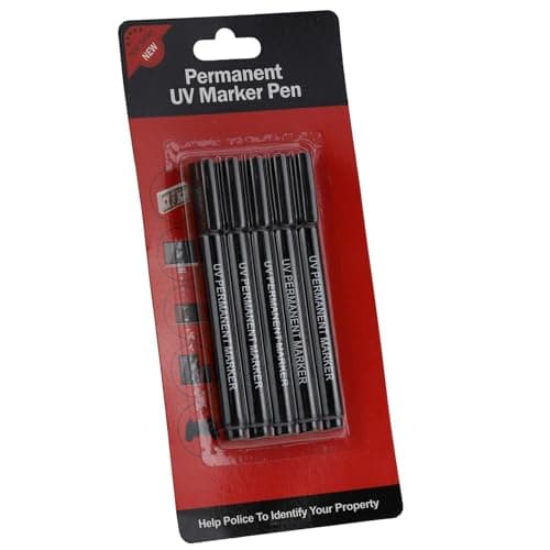 Image of kenable UV Ultra Violet Security Marker Pens - Permanent Invisible Ink Crime Prevention - 5 Pack