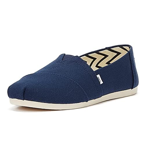 Image of TOMS Womens Recycled Cotton Alpargata Loafer Flat, Navy, 7.5 UK