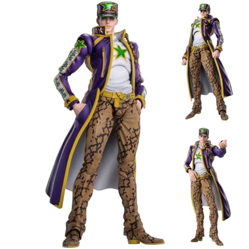 Image of Jiumaocleu Jotaro Action Figure Statue - 17cm Anime Figure Model Set with Accessories | Face Changeable | Joint Movable | PVC Handmade Desktop Decoration Birthday Gifts