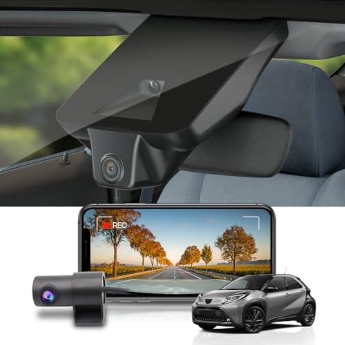 Image of Fitcamx Dashcam Car Front Rear 2160P+1080P Compatible with Toyota Aygo X 2018-2025, OEM Dashcam 4K UHD Video WiFi, Loop Recording, G-Sensor, WDR Dash Camera Car, Plug & Play, with 128GB Card