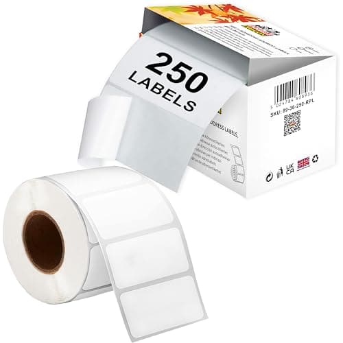 Image of Double Dragon Address Labels | 250 Labels/Roll | 89mm x 36mm | Self-Adhesive White Stickers | BPA-Free | Handwriting, Laser & Inkjet Printer Compatible | For Shipping, Filing, Storage & Food Container