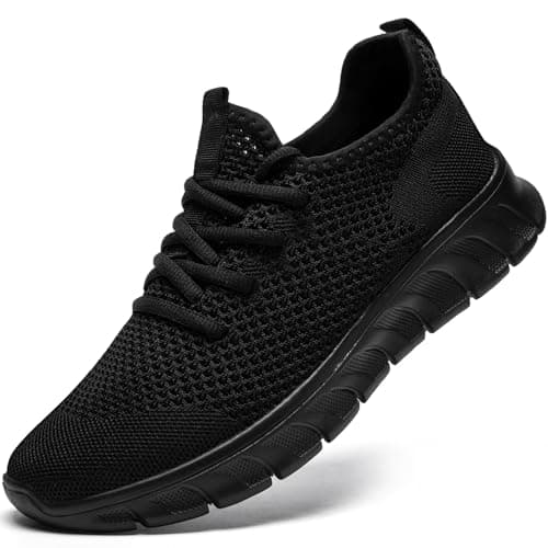 Image of Women Trainers Shoes Running Walking Tennis Ladies Breathable Lightweight Fitness Gym Sneakers Black Size UK 5.5