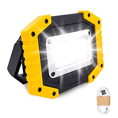 Image of Trongle LED Rechargeable Work Lights, 30W Floodlight Battery Security Light with 3 Modes Outdoor COB Floodlight Camping Lights with USB Waterproof for Yard, Garage, Fishing, Hiking(Battery Included)