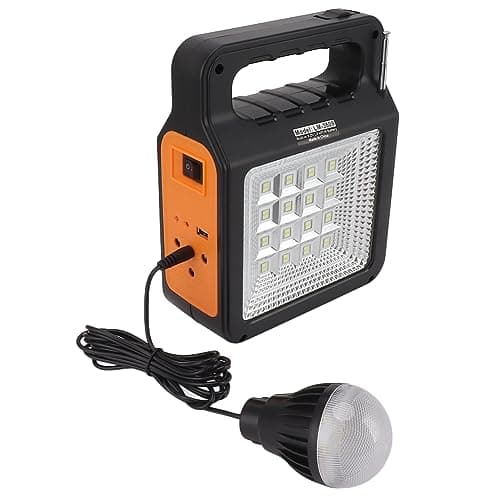 Image of Irfora Solar Power Bank Portable Solar Generator Power Station 6000mAh 32 LED Panel Light 3 Bulbs Headlight MP3 USB Charging with Panel for Camping Travel Fishing