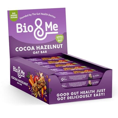 Image of Bio&Me: Cocoa Hazelnut Gut-Loving Oat Bars (18 x 38g) - On-The-Go Snack - Good Gut Health