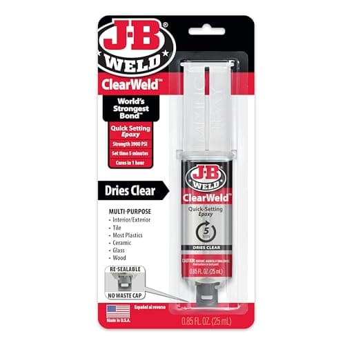 Image of JB Weld 50112UK ClearWeld Quick Setting Epoxy 25ml, Clear, 25 ml