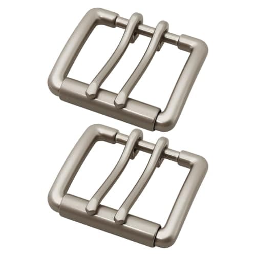 Image of SG Store 2pcs Double Pin Leather Belt Buckle Inner Diameter 40mm Suitable for 40mm Straps Antique Silver