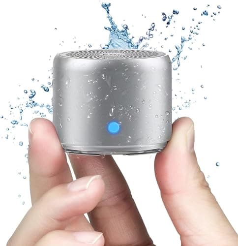 Image of EWA A106 Pro IP67 Waterproof Bluetooth Wireless Mini Speaker with Travel Case Packed, 12-Hour Playtime, Small But Loud, Portable for Car Bike Outdoors Shower(Silver)