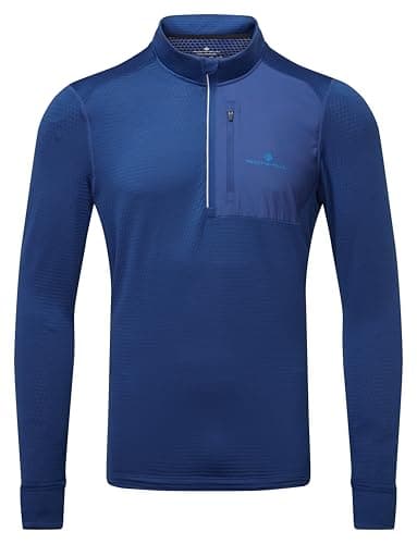 Image of Ronhill Running, Men's Tech Winter 1/2 Zip, Ocean/Electric Blue, M