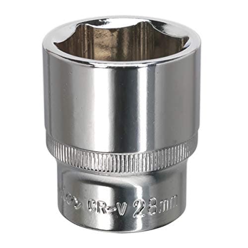 Image of Sealey Sp1228 Walldrive Socket 28Mm 1/2Sq Drive Fully Polished