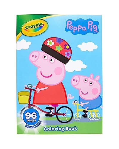 Image of Crayola Peppa Pig Coloring Book with Stickers, Gift for Kids, 96 Pages, Ages 3, 4, 5, 6