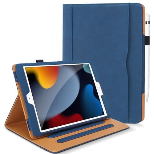 Image of DAORANGE for iPad 9th / 8th / 7th Generation Case (10.2-Inch, 2021/2020/2019 Model), PU-Leather Folio Cover with Pencil Holder, Auto Sleep/Wake & Multiple Angles for iPad 9/8/7 (Navy)