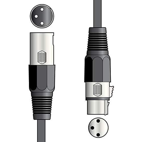 Image of QTX Professional DMX Lighting Leads XLR Plug to Socket 6.0m