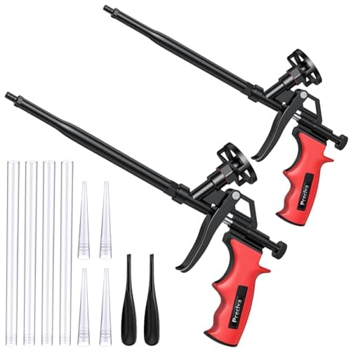 Image of Foam Gun, Preciva 2pcs Expanding Foaming Guns, Professional Heavy Duty PU Foam-Filler Gun, Insulation Spray Applicator Polyurethane for Filling, Sealing, Caulking