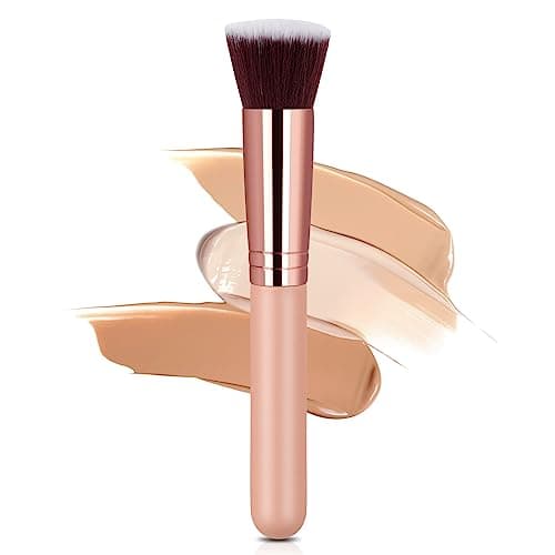 Image of AOOWU Foundation Brush, Premium Makeup Brush for Liquid Makeup, Flat Top Foundation Brush Concealer Brush, Multifunctional Face Brush for Liquid, Cream, Blending, Buffing, Powder Cosmetics