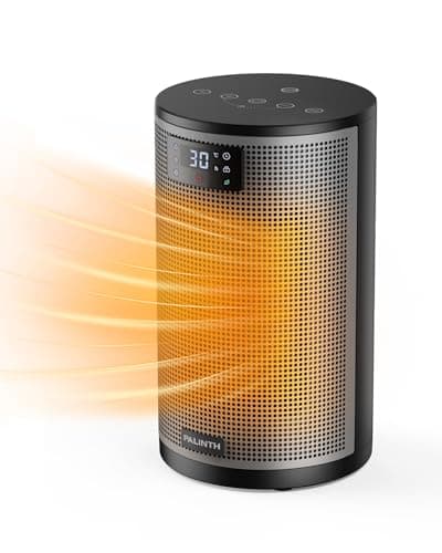Image of PALINTH Electric Heater 1500W Space Silent Heaters for Home Low Energy, 4 Modes Portable Ceramic Fan Heater with Thermostat, Overheat & Tip Over Protection, 8H Timer, for Bedroom Indoor Use