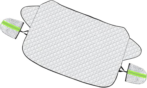 Image of Aimisite Car Windscreen Cover for Winter, Foldable Car Windscreen Frost Snow Ice Sun Protector Covers Windscreen Magnetic Cover Protector Anti -Icer Dust UV with Two Mirror Covers