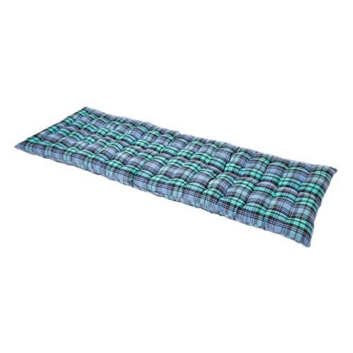 Image of HOMESCAPES Green Tartan Garden Bench Cushion 3 Seater Seat Pad for Patio Furniture Kitchen or Dining Bench Indoor & Outdoor Use Comfortable 100% Cotton “Blackwatch” Style Thick Cushion 143 cm Wide
