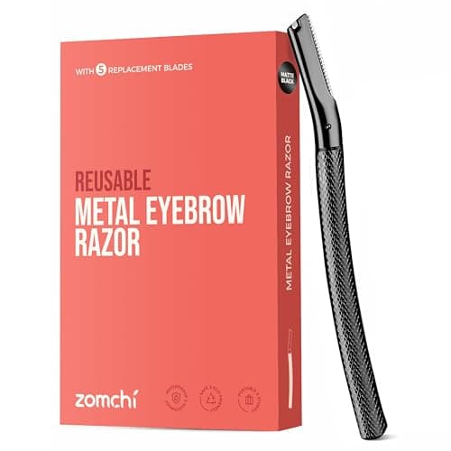 Image of ZOMCHI Eyebrow Razor, Dermaplaning Tool for Face, Eyebrow Trimmer Shaper with Precision Cover,Black