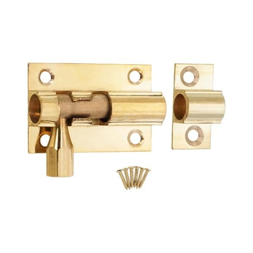 Image of Barrel Bolt Door Locks Brass or Chrome Straight Door Bolts 38mm - 75mm (38mm (1 1/2"), Brass)