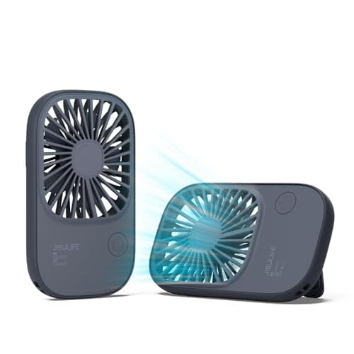 Image of JISULIFE Handheld Portable Mini Fan with 3 Speeds, Ultra Slim USB Rechargeable Personal Pocket Eyelash Fan for Girls Kids Women Men Travel Blue