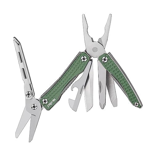 Image of NexTool Mini Flagship 10 in 1 Multitool, Multitool with Pliers, Camping Pliers, Can Opener, Scissors, Screwdriver, Bottle Opener for Camping, Outdoor Activities, Repairing, Hiking-Green