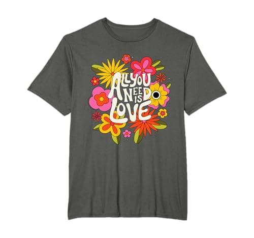 Image of The Beatles - All You Need Is Love Retro Flowers T-Shirt