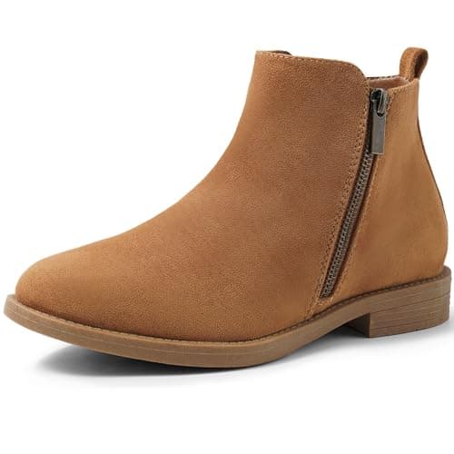 Image of Harvest Land Womens Chelsea Boots Ladies Ankle Boots Winter Boots Stylish Classic Short for Adults Zip up Shoes Tobacco 8UK