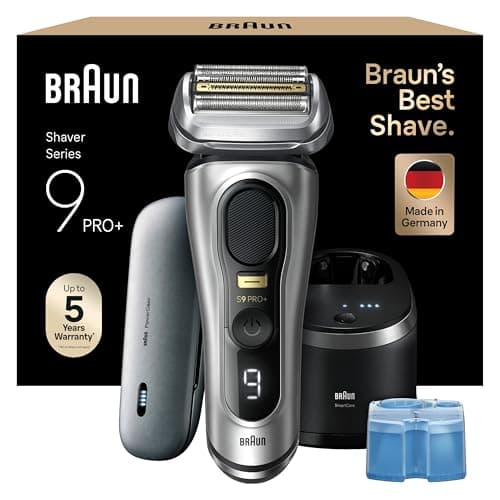 Image of Braun Series 9 PRO+ 9577cc Electric Razor for Men, 5 Pro Shave Elements & Precision Long Hair Trimmer, 6in1 SmartCare Center, PowerCase for Mobile Charging, Wet & Dry, 60min Battery Runtime