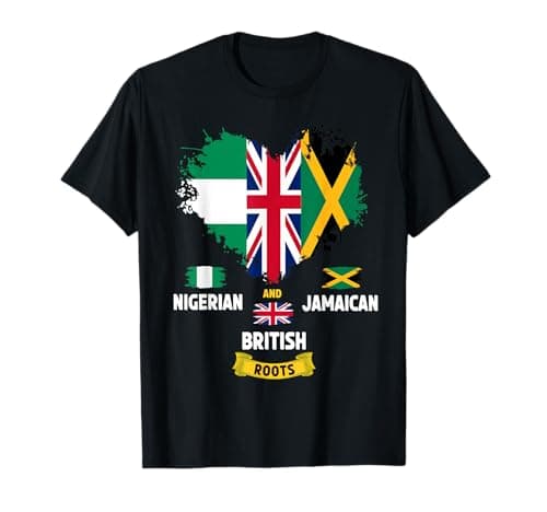 Image of British Jamaican Nigerian Roots Idea for Kids Culture Day T-Shirt