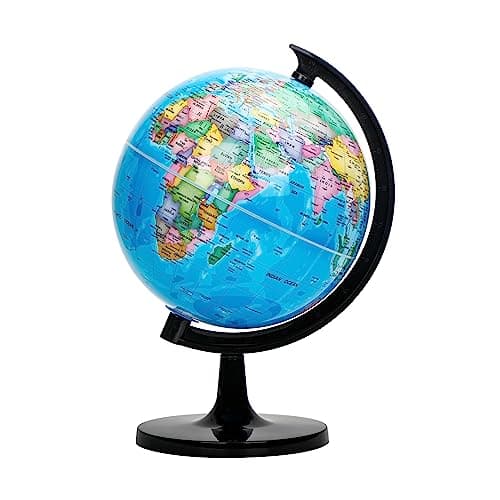 Image of EXERZ 25cm World Globe Political Map - Educational Geographic School Globe - Self Assembled - 25cm Diameter