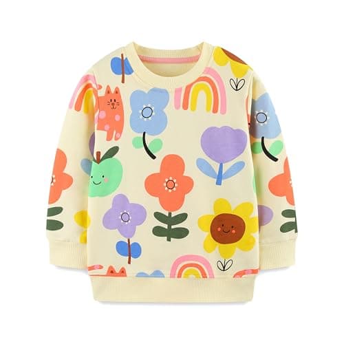 Image of TCWWBB Girls Jumper Toddler Sweatshirt Butterfly Jumpers Kids Unisex Tops Children Long Sleeve Cotton Pullover Outfits Casual Crewneck Winter Clothes Age 3-4 Years