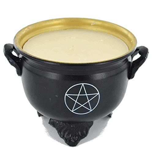 Image of Cauldron SOYA Wax Candle Pentagram Pagan Symbol Wicca Alter Accessory