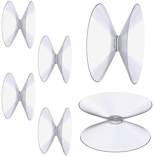 Image of flintronic 6 PCS Double Sided Suction Cups, 40mm PVC Plastic Suckers Without Hooks, Slip-proof Clear Suction for Home Decoration, Outdoor, Kitchen, Window, Glass, Mirror, Pads, Table Top