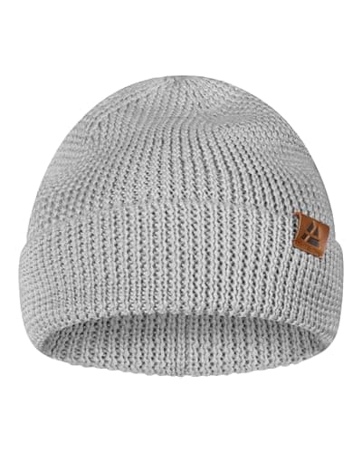 Image of DANISH ENDURANCE Merino Wool Beanie Hat, Thermal Winter Hats, Knit Wooly Hat, for Men and Women, Unisex, Light Grey