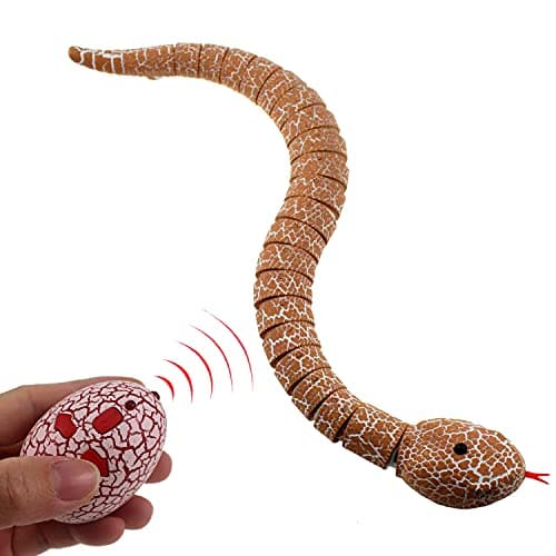 Image of Escomdp RC Snake Infrared Remote Control Animal Car Vehicle Realistic Electric Electronic Kids Prank Scary Toy for Birthday Halloween Christmas (Orange-pink)