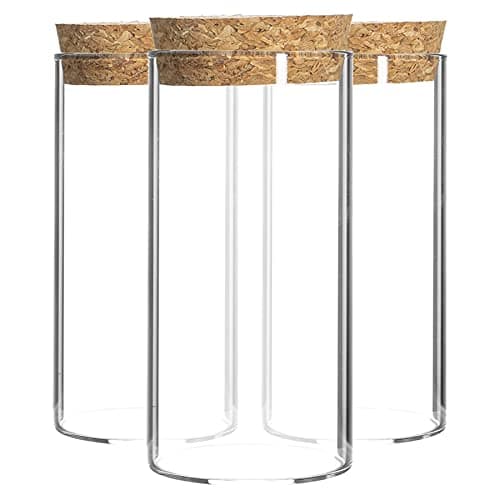 Image of Argon Tableware Glass Storage Jar with Cork Lid - Pack of 3-110ml Small Kitchen Storage Canister - Clear Glass Spice & Food Container Jar for Herbs, Seasonings, Pantry Storage & Kitchen Organisation